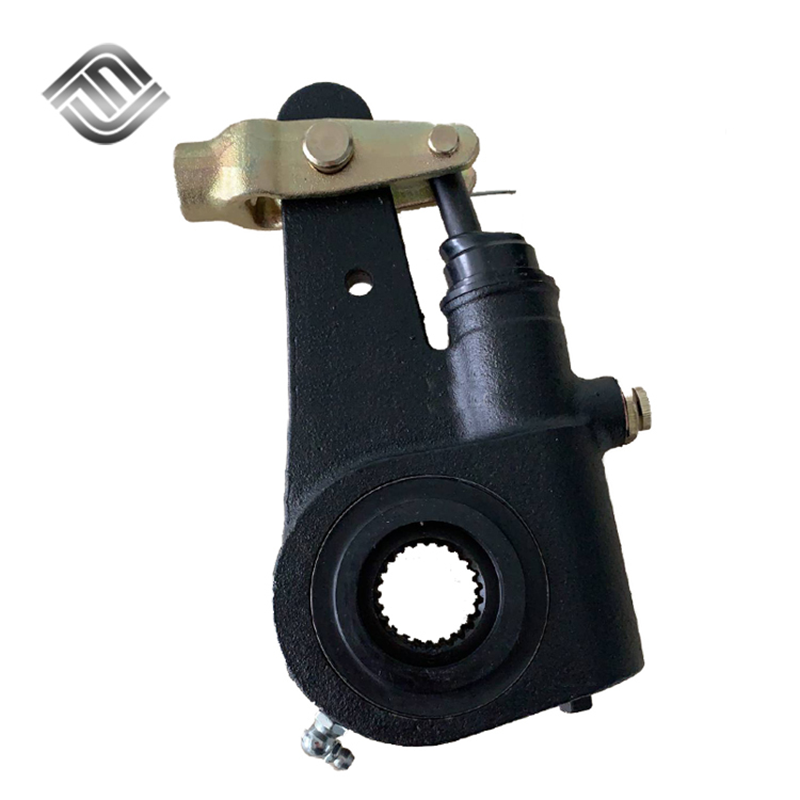 R801002 automatic truck brake slack adjuster for Meritor 1-1/4 inch 24 spline, 5-1/2 inch lever, 1/2 inch-20 push rod thread, nine component serviceable assembly